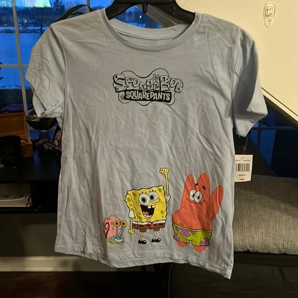 Blue Spongebob Graphic Tee - Picture 1 of 6